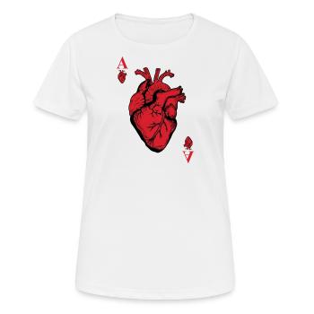 Herz-Ass - Frauen T-Shirt atmungsaktiv - Weiß - Vorne - AI Model Female 172 dark (172cm)