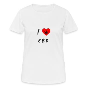I love CBD - Frauen T-Shirt atmungsaktiv - Weiß - Vorne - AI Model Female 172 dark (172cm)
