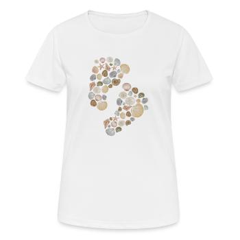 Footprints from shells - watercolour - Women's Breathable T-Shirt - white - Front - AI Model Female 172 dark (172cm)