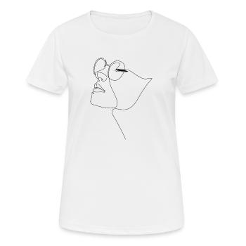 Visage & lunettes - T-shirt respirant Femme - blanc - Devant - AI Model Female 172 dark (172cm)