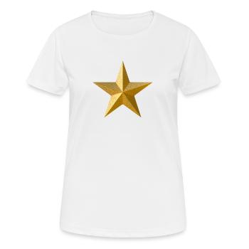 Goldener Stern 3D - Frauen T-Shirt atmungsaktiv - Weiß - Vorne - AI Model Female 172 dark (172cm)