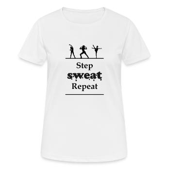 Étape transpiration répétition - T-shirt respirant Femme - blanc - Devant - AI Model Female 172 dark (172cm)