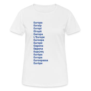 Unité européenne - T-shirt respirant Femme - blanc - Devant - AI Model Female 172 dark (172cm)