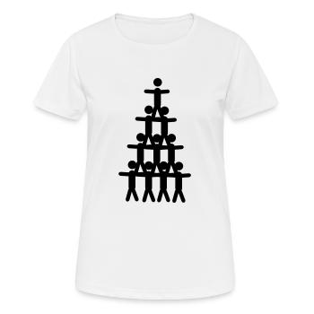 Akrobatik Pyramide - Frauen T-Shirt atmungsaktiv - Weiß - Vorne - AI Model Female 172 dark (172cm)
