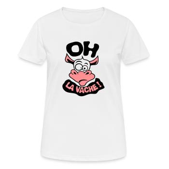 oh cow phrase citation exclamat - Women's Breathable T-Shirt - white - Front - AI Model Female 172 dark (172cm)