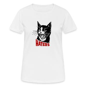 Cat and hater - Women's Breathable T-Shirt - white - Front - AI Model Female 172 dark (172cm)