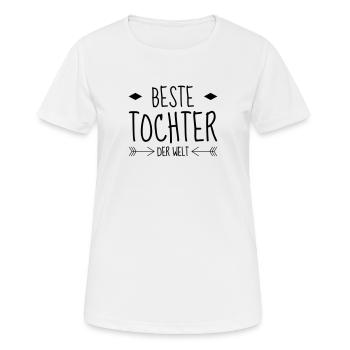 Fils / Fille / Petit-Fils / Petite-Fille - T-shirt respirant Femme - blanc - Devant - AI Model Female 172 dark (172cm)