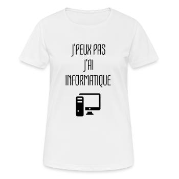 Computer / Informatiker / Aussenseiter / Ingenieur - Frauen T-Shirt atmungsaktiv - Weiß - Vorne - AI Model Female 172 dark (172cm)