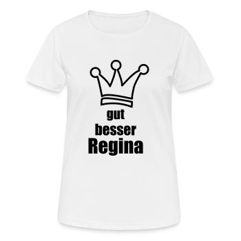 Regina - Frauen T-Shirt atmungsaktiv - Weiß - Vorne - AI Model Female 172 dark (172cm)