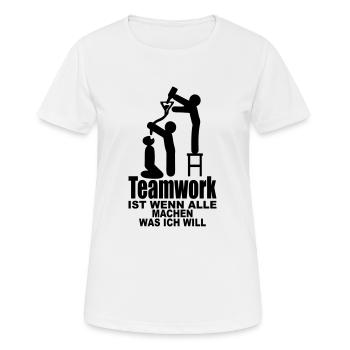 teamwork malle mallorca - Frauen T-Shirt atmungsaktiv - Weiß - Vorne - AI Model Female 172 dark (172cm)