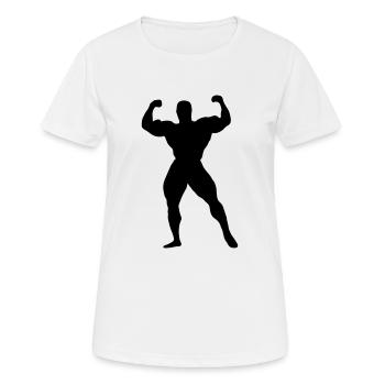muscles Bodybuilding haltérophilie forte stature de l'homme - T-shirt respirant Femme - blanc - Devant - AI Model Female 172 dark (172cm)