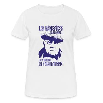 Jean Gabin - Le cave se rebiffe (Bleu) - T-shirt respirant Femme - blanc - Devant - AI Model Female 172 dark (172cm)