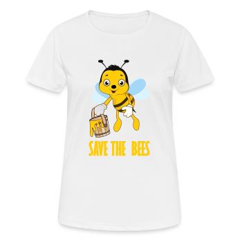 Sauvez les abeilles abeille abeille reine des abeilles - T-shirt respirant Femme - blanc - Devant - AI Model Female 172 dark (172cm)