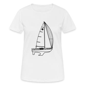 Sunbeam 22 Riss - Frauen T-Shirt atmungsaktiv - Weiß - Vorne - AI Model Female 172 dark (172cm)