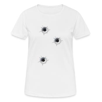 Impacts pistolet pistolet tir sport cadeau - T-shirt respirant Femme - blanc - Devant - AI Model Female 172 dark (172cm)