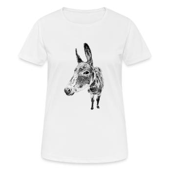 Esel - Frauen T-Shirt atmungsaktiv - Weiß - Vorne - AI Model Female 172 dark (172cm)