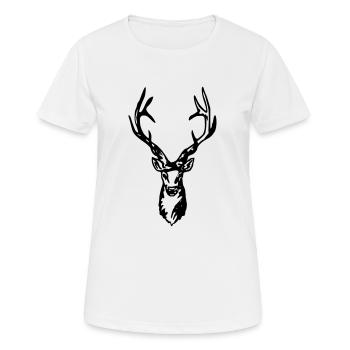 Hirsch - Hirschkopf - Hirschgeweih - Frauen T-Shirt atmungsaktiv - Weiß - Vorne - AI Model Female 172 dark (172cm)