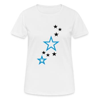 Stars - Frauen T-Shirt atmungsaktiv - Weiß - Vorne - AI Model Female 172 dark (172cm)