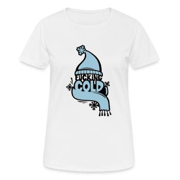putain froid - T-shirt respirant Femme - blanc - Devant - AI Model Female 172 dark (172cm)