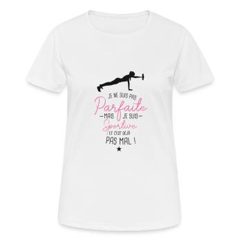 La sportive - T-shirt respirant Femme - blanc - Devant - AI Model Female 172 dark (172cm)