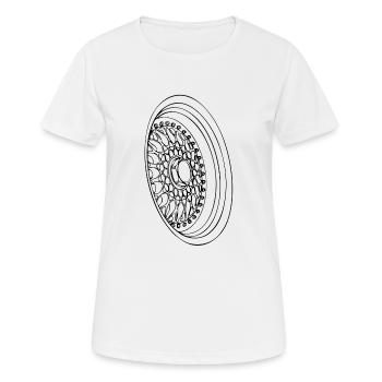 Retro Felge - Frauen T-Shirt atmungsaktiv - Weiß - Vorne - AI Model Female 172 dark (172cm)