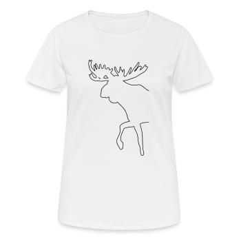Elch - Moose - Frauen T-Shirt atmungsaktiv - Weiß - Vorne - AI Model Female 172 dark (172cm)