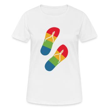 rainbow slippers - T-shirt respirant Femme - blanc - Devant - AI Model Female 172 dark (172cm)