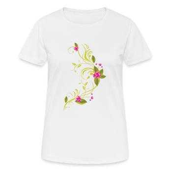 Brindille à fleurs - T-shirt respirant Femme - blanc - Devant - AI Model Female 172 dark (172cm)