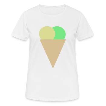 Eis in der Waffel - Frauen T-Shirt atmungsaktiv - Weiß - Vorne - AI Model Female 172 dark (172cm)