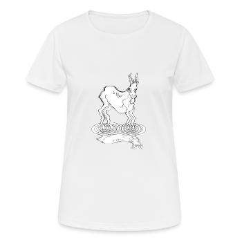 âne ivre - T-shirt respirant Femme - blanc - Devant - AI Model Female 172 dark (172cm)