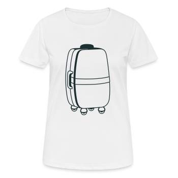 Grosse valise à roulettes - T-shirt respirant Femme - blanc - Devant - AI Model Female 172 dark (172cm)