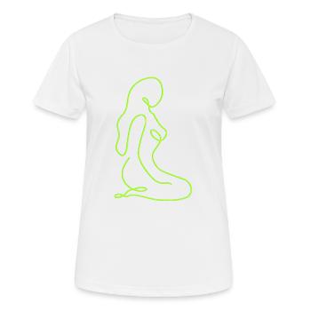 Dessin au trait silhouette féminine Visages féminins visage - T-shirt respirant Femme - blanc - Devant - AI Model Female 172 dark (172cm)