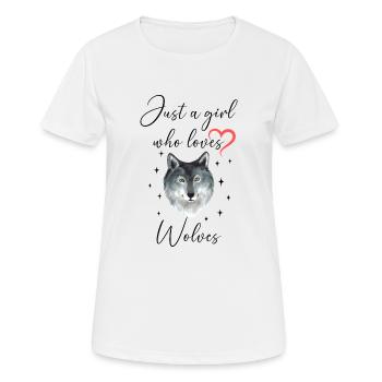 Frau Mädchen Liebe Herz Wolf - Frauen T-Shirt atmungsaktiv - Weiß - Vorne - AI Model Female 172 dark (172cm)