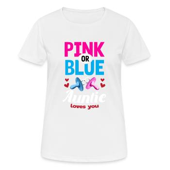 La tante rose ou bleue vous aime le genre révèle la fête - T-shirt respirant Femme - blanc - Devant - AI Model Female 172 dark (172cm)