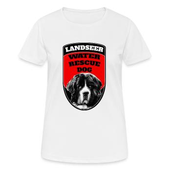 LANDSEER RETTUNGSHUND, WASSERRETTUNGSHUND - Frauen T-Shirt atmungsaktiv - Weiß - Vorne - AI Model Female 172 dark (172cm)