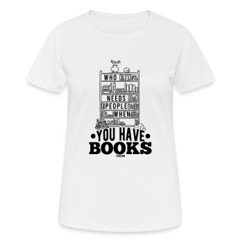 Je veux lire - T-shirt respirant Femme - blanc - Devant - AI Model Female 172 dark (172cm)