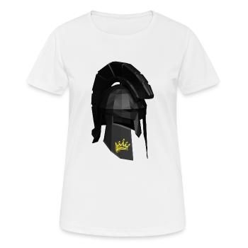 Geometrischer Sparta Helm. - Frauen T-Shirt atmungsaktiv - Weiß - Vorne - AI Model Female 172 dark (172cm)