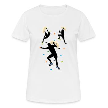 Bouldering, Sports, Climbing, Athletes - Women's Breathable T-Shirt - white - Front - AI Model Female 172 dark (172cm)