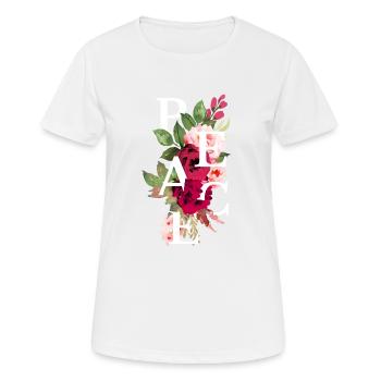 Peace flowers - T-shirt respirant Femme - blanc - Devant - AI Model Female 172 dark (172cm)