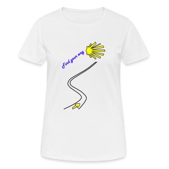 Pèlerinage du Camino de Santiago - T-shirt respirant Femme - blanc - Devant - AI Model Female 172 dark (172cm)
