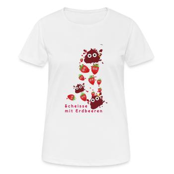Erdbeeren, Erdbeere, Farbe,scheisse mit Erdbeeren - Frauen T-Shirt atmungsaktiv - Weiß - Vorne - AI Model Female 172 dark (172cm)