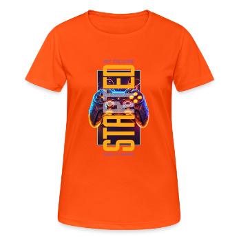Get the game started - Women's Breathable T-Shirt - neon orange - Front - AI Model Female 172 dark (172cm)