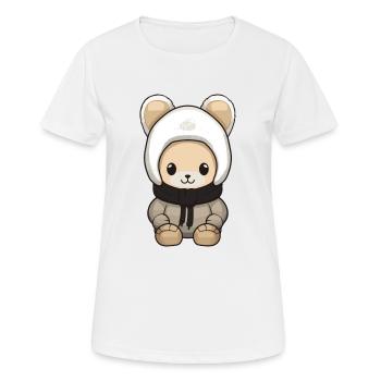 Lapin Hiver Bande Dessinée Mignon - T-shirt respirant Femme - blanc - Devant - AI Model Female 172 dark (172cm)