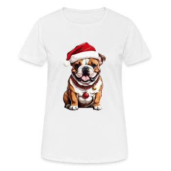 Adorable Christmas dog - Women's Breathable T-Shirt - white - Front - AI Model Female 172 dark (172cm)