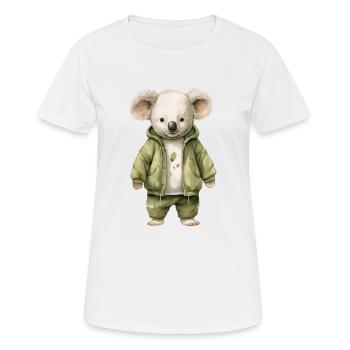 Eucalyptus enchanteur : T-shirt BounceKoala - T-shirt respirant Femme - blanc - Devant - AI Model Female 172 dark (172cm)