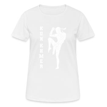 Temple du Cambodge Khmer Vintage drapeau je cadeau - T-shirt respirant Femme - blanc - Devant - AI Model Female 172 dark (172cm)
