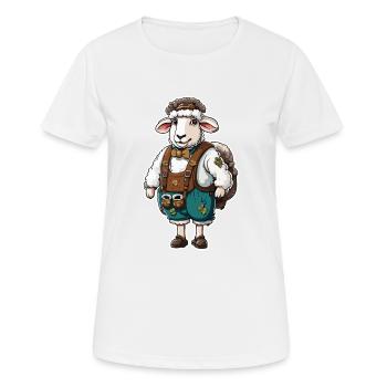 Lederhosen / Animal / Traditional costume / Tradition / Sheep - Women's Breathable T-Shirt - white - Front - AI Model Female 172 dark (172cm)