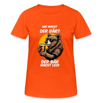 Lustiges Bär Leer Party Alkohol Malle Spruch - Frauen T-Shirt atmungsaktiv - Neonorange - Vorne - AI Model Female 172 dark (172cm)