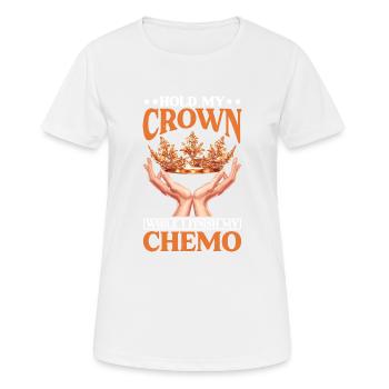 Tiens ma couronne pendant que je termine ma chimio 93 - T-shirt respirant Femme - blanc - Devant - AI Model Female 172 dark (172cm)