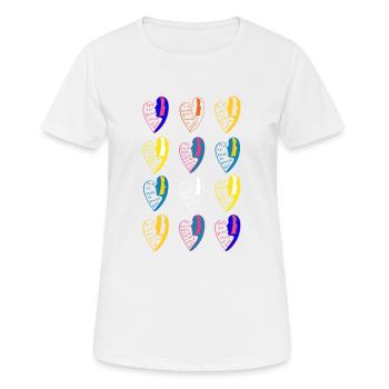 Imprimé numéro18. - T-shirt respirant Femme - blanc - Devant - AI Model Female 172 dark (172cm)